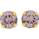 14K Yellow Imitation Alexandrite InvernessĀ® Piercing Stud Earrings